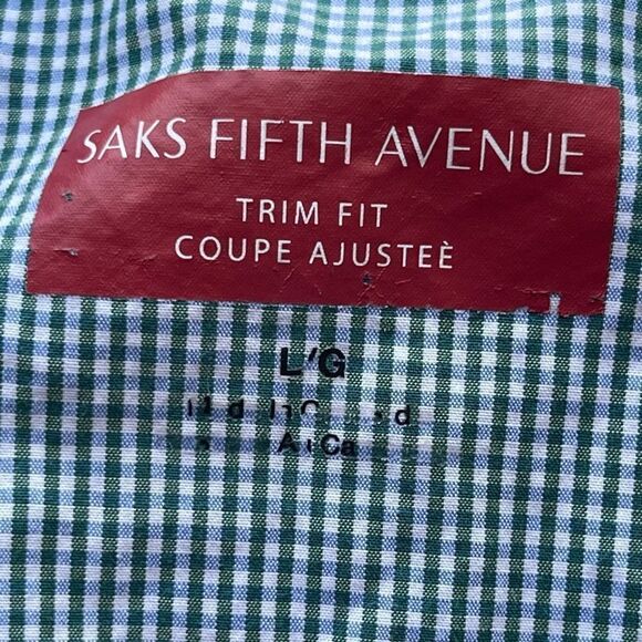 Saks Fifth‎ Avenue Trim Fit, Short Sleeve Collared Knit Top, Large - Picture 6 of 9